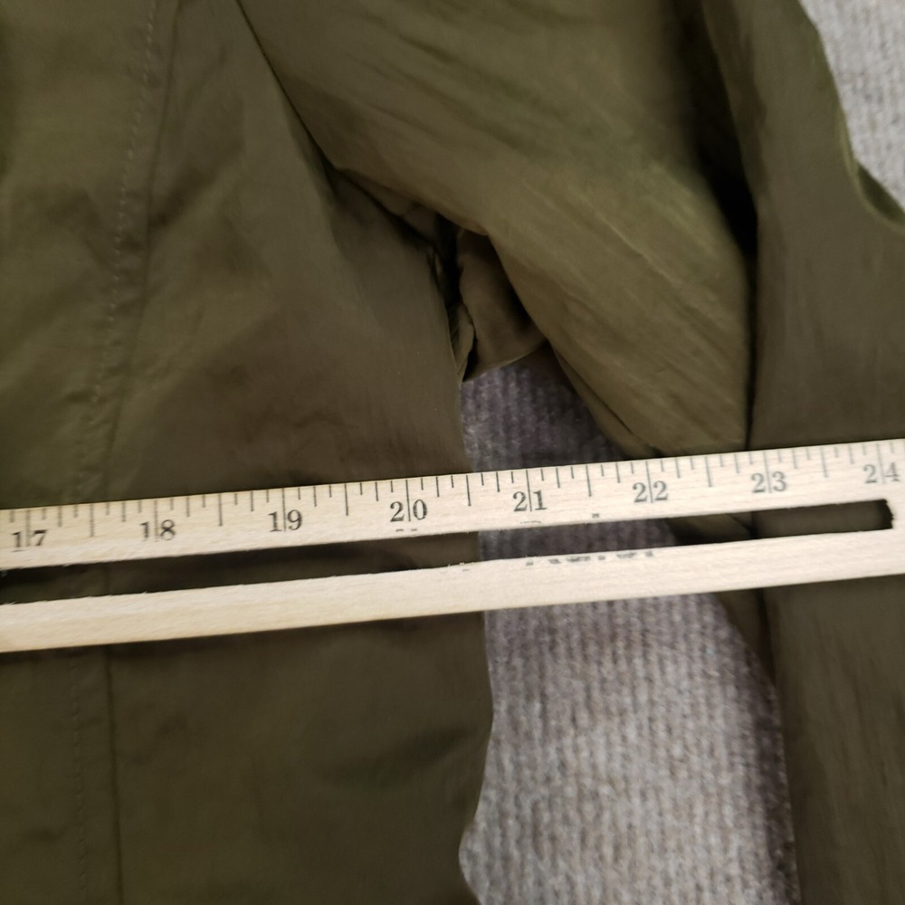 Karl Lagerfeld Jacket Women Size Large Green Hooded Windbreaker Pockets Full Zip - Picture 3 of 11